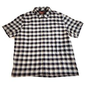 5.11 Tactical Black White Yellow Plaid Zip Pocket Snap Conceal Short Sleeve 2X